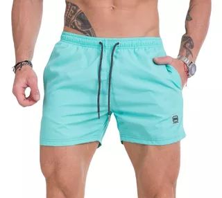 Short De Baño Hombre Liso Malla Traje Secado Rapido