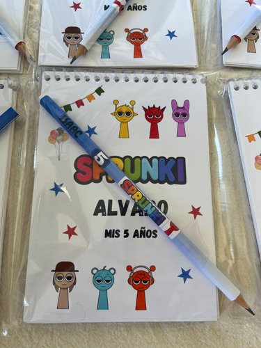 Anotador Libreta Sprunki Souvenirs Con Lapiz X 20