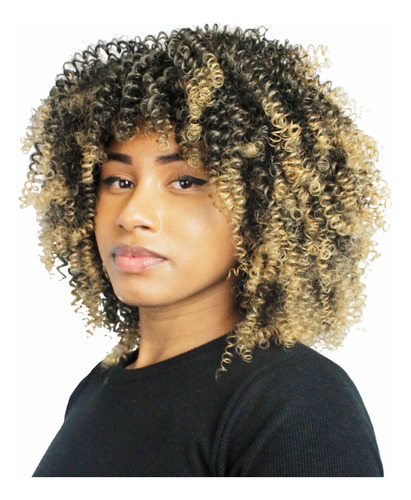 Peruca Organica Premium Cacheada Wig Aspecto De Natural Afro