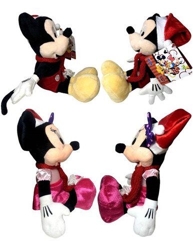 Imagem 4 de 6 de Pelúcias Mickey E Minnie Natal Originais Long Jump Disney