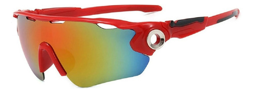 Oculos Esportiv Sol Ciclismo Corrida Uv400 C/saco Polarizado Cor Da Armação Unico Cor Da Lente Vermelho