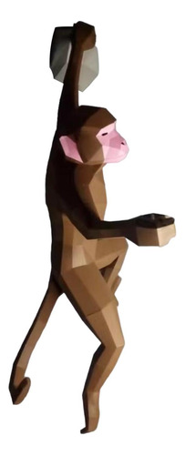 Modelo De Papel De Mono Escultura Creativa De Animal En 3d