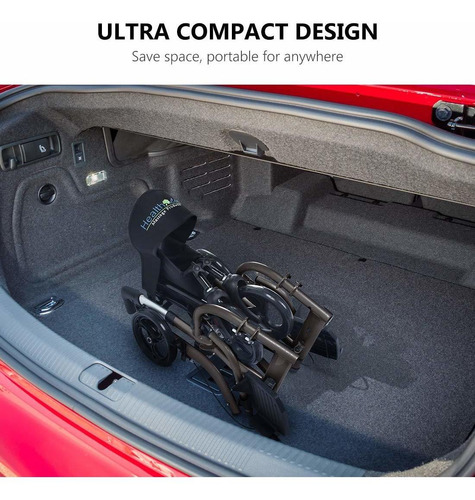Health Line - Silla De Transporte Con Ruedas 2 En 1 Con...