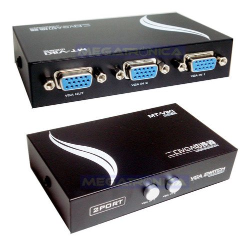 Switch Selector Vga 2 Entradas 1 Salidas Db15 Excelente Led