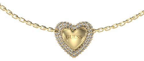 Pulsera Mujer Corazon Guess Beloved Ajustable Color Dorado Diámetro 9 Cm Largo 18 Cm