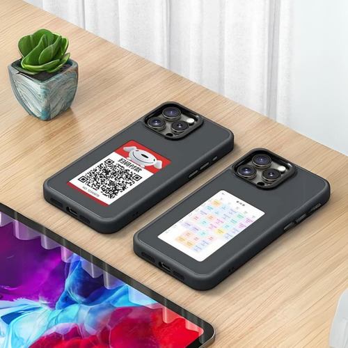Capa Smart Display E-ink Nfc Diy Para iPhone 13 14 15 Promax