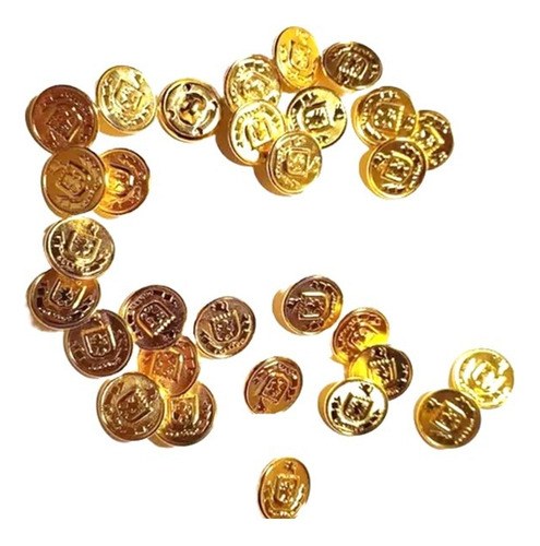 Botón Metálico Escudo Dorado. Tam 20 (12 Mm) 100 Pzas Aprox.