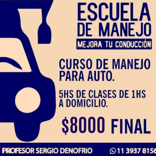 Imagen 2 de 4 de Cursó Auto Doble Comando 5 Horas $8000 Zona Sur Y Caba