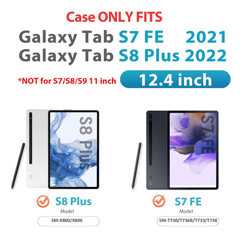 Funda Hxcaseac Para Samsung Galaxy Tab S7 Fe 5g Case 12.4 I.