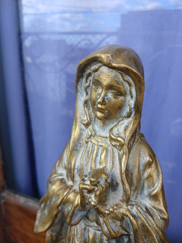 Estatua Virgen Lourdes Símil Bronce Sólo X Pedido Garantía