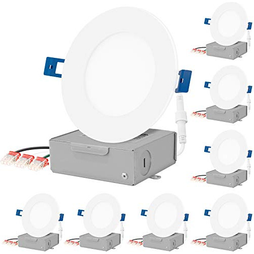 Led 8 Paquetes De 4 Pulgadas Empotrada Perfil Bajo Luz ...