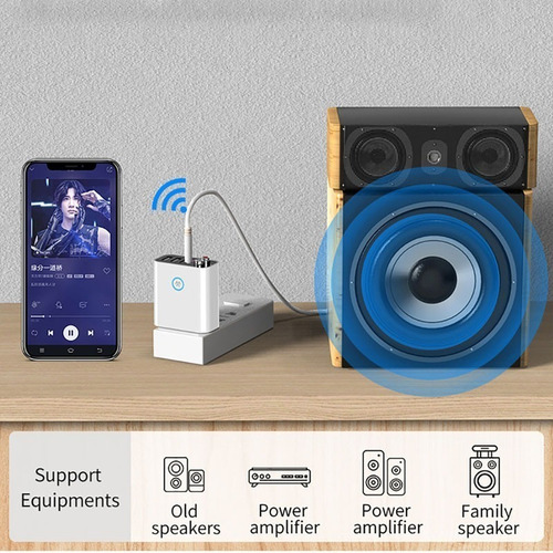 Adaptador Bluetooth 5.0 Receptor Audio Pc Tv Cargador Pared