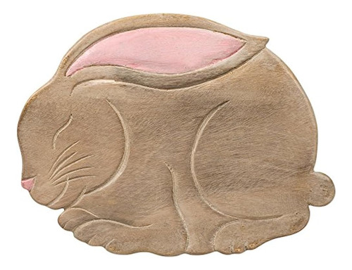 Bunny Design Taburete Corto Decorativo De Madera De Acacia T