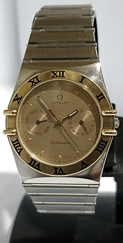 Reloj Auténtico Omega Constellation Manhattan Con Estuche Plateado Oro Dorado (Usado)