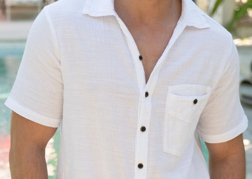 Camisa Greedom, Ajuste Regular, De Manga Corta, Con Bolsillo