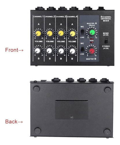 Mezclador De Línea De Sonido Mono/estéreo De 8 Canales De Ta