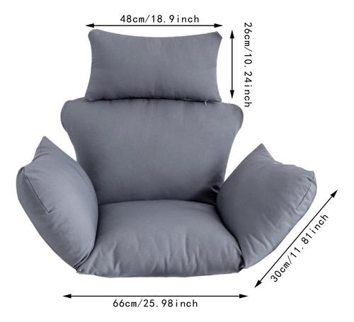 Cojín Para Silla Egg, Cojín Para Asiento, Fácil Gris