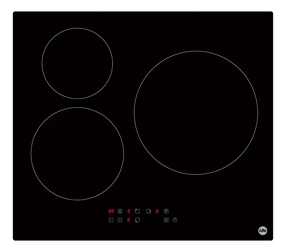 Cooktop Indução Life 3 Zonas 60cm Vitrocerâmico 220-240v