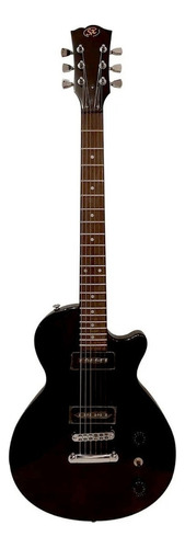 Guitarra elétrica preta brilhante SX EE Series EE3J Les Paul de Tilo 2000 com escala de jacarandá