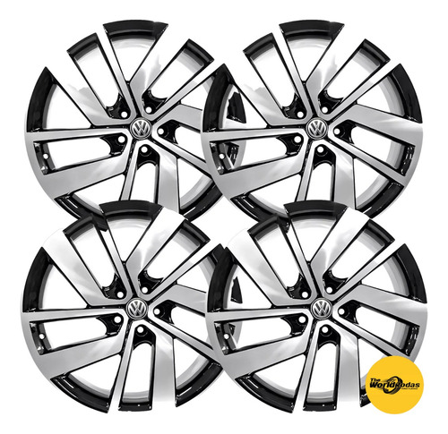 04 Rodas 17 Jetta Gli Preta + 04 Pneus 195 40 R17