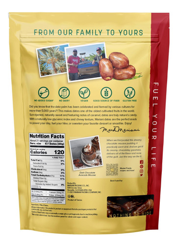 Dátiles Sin Hueso 850 G Bolsa Resellable Alta Fibra Sin Azúc
