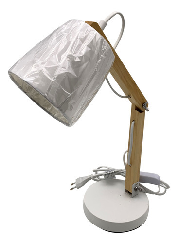 Lámpara Articulada De Madera Blanco, En Caja