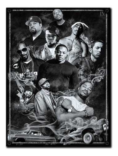 #194 - Cuadro Vintage 30 X 40 - Rap Poster Eminem Snoop Dre 