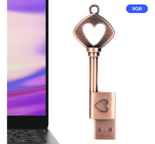Flash Disk Metal Portátil Retro En Forma De Corazón Descubie