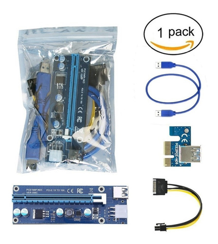 Imagen 6 de 8 de Riser Extensión Pci-e 16x 1x Para Tarjetas De Video