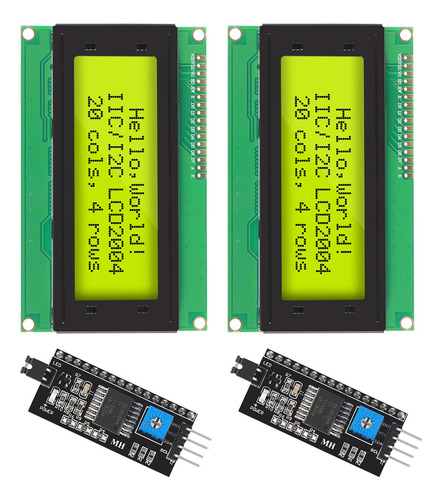 Dorhea 2 Unidades Iic I2c Twi Serial Lcd 2004 20x4 Modulo De