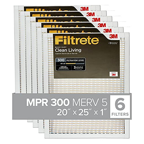 Filtrete 20x25x1 Filtro De Aire, Mpr 300, Merv 5, Clean Livi