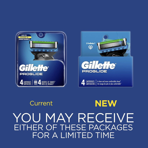 Lâminas De Barbear Masculinas Gillette Proglide, 4 Recargas