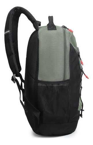 Mochila Alpine Skate Bolsillos Múltiples Y Tiras Acolchadas Color Verde Diseño De La Tela Lisa
