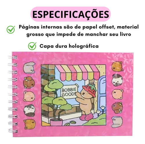 Kit 36 Canetinhas Ponta Dupla Touch + Livro De Colorir Bobbie Goods Capa Dura
