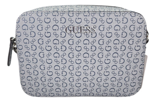 Crossbody Guess Sv970317 Nueva 100 % Original Con Etiqueta Azul Acero Estampado Níquel Azul Acero