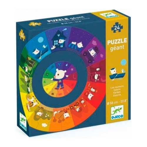 Colores Puzzle Gigante Circular Djeco 24 Piezas 3+ 