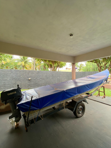 Barco Tupi Borda Alta Com Motor 25 Hp E Carreta