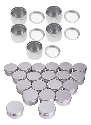 25pc Aluminio Lata De Almacenamiento Olla Velas Bálsamos