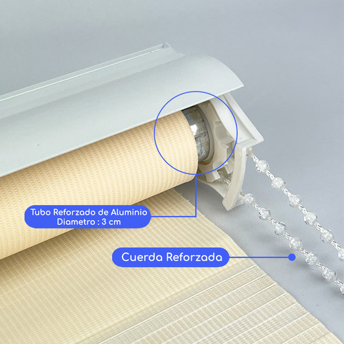 Cortina Roller Duo Zebra Día Y Noche 100 X 240 Cm Alto Beige Guiza