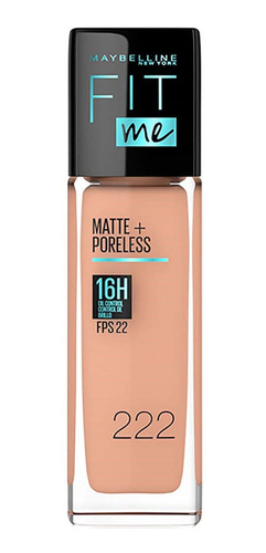 Imagen 1 de 6 de Fit Me Matte Poreless 16h 30 Ml 222 True Beige 6c