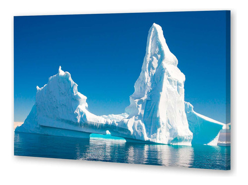 Cuadro Canvas Iceberg Mar Azul Cielo De Dia Hielo