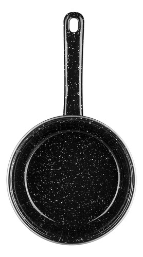 Cazo De 14 Cm De Acero Esmalte Vitrificado Color Negro