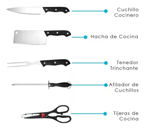 Set Juego Cuchillos 11 Piezas Chef Cocina Acero Profesional