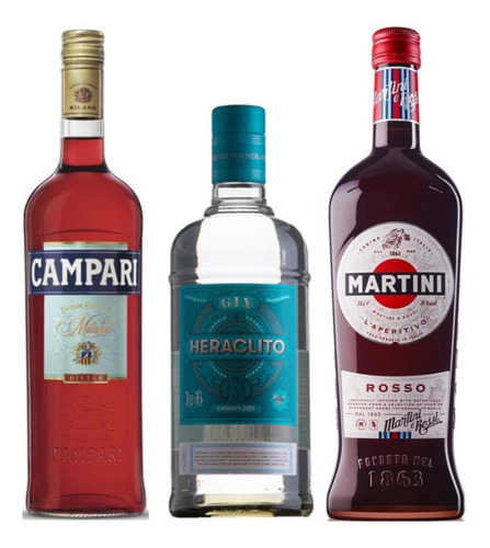 Gin Heraclito London Dry + Campari + Martini Kit Negroni