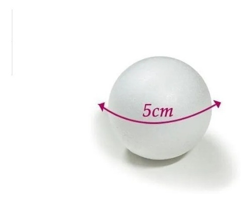 Bola Em Isopor 5cm (50mm) - Pacote Com 50 Unidades 