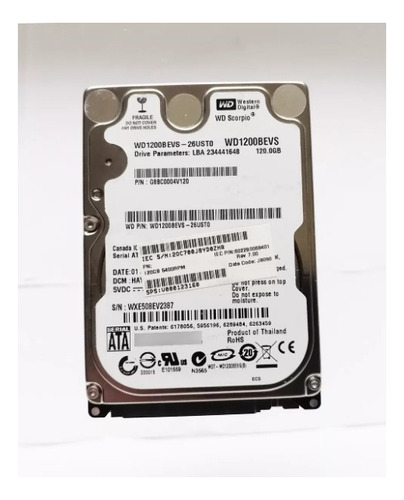 Hd Western Digital De 120gb De 2.5 