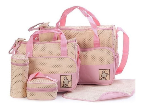 Set 5 Bolsas Panaleras Cambiador Bebe Botella Viaje Multiuso