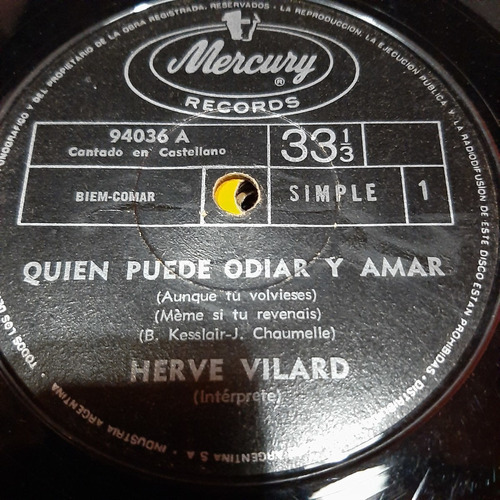Simple Herve Vilard Mercury Records C22