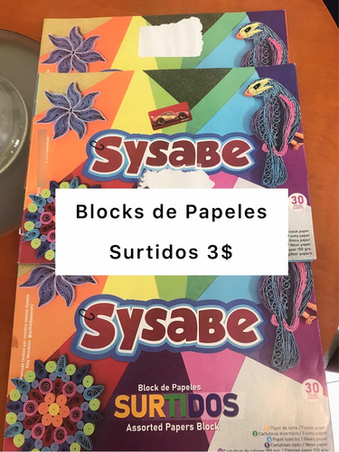 Blocks De Papeles Surtidos Sysabe En 3$ Oferta!!