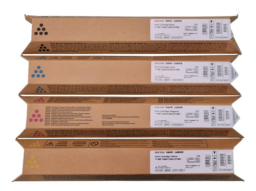 Kit De Toner Ricoh Mp C300-c400 Cyan Magenta Yellow Y Black Tinta Negro